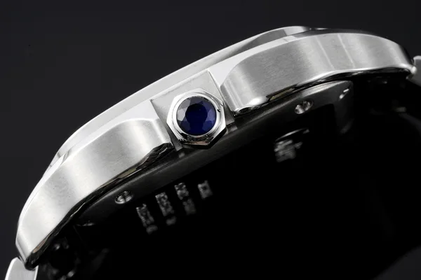 BVF Santos Medium WSSA0029, white Roman-numeral dial, steel case and bracelet, crown and case side