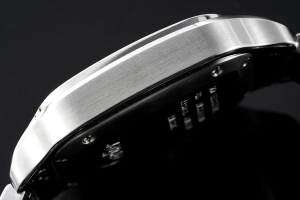BVF Santos Medium WSSA0029, white Roman-numeral dial, steel case and bracelet, case side