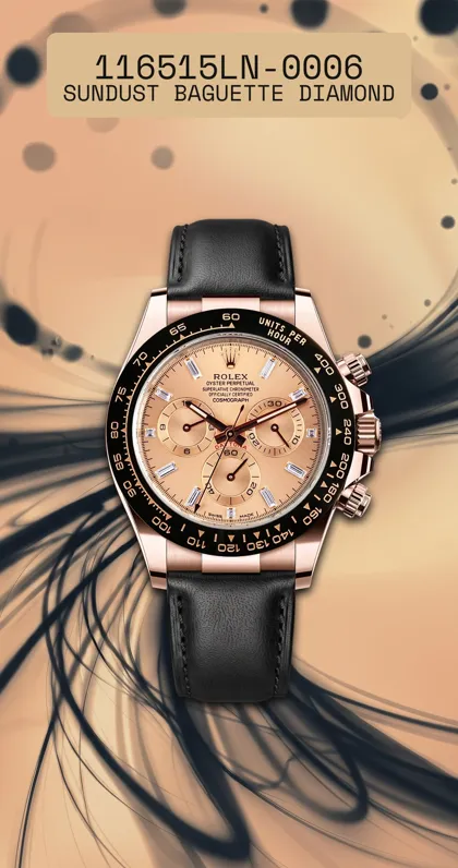 116515LN-0006 sundust Baguette Diamond leather