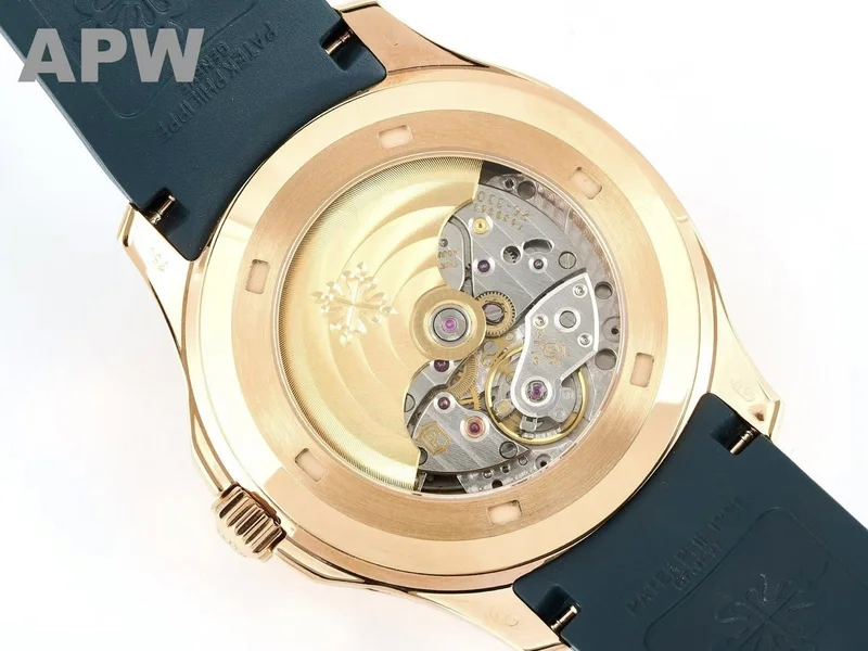 Display caseback showing the 26-330 clone movement and rotor