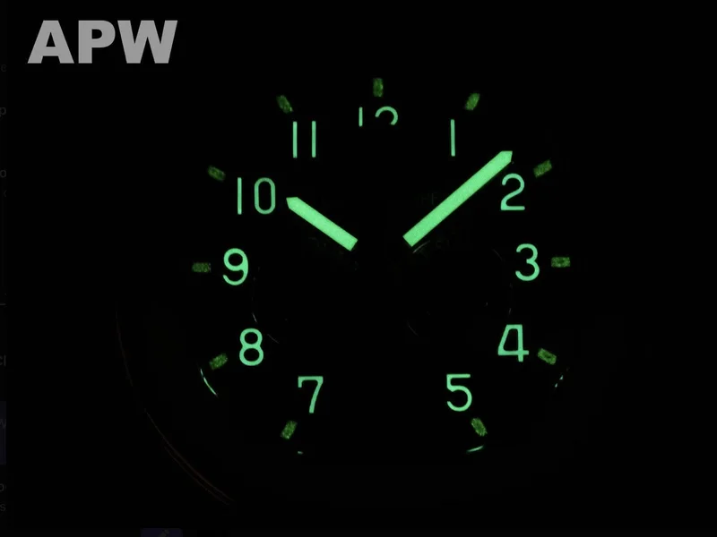 Numerals, markers and hands glowing in the dark