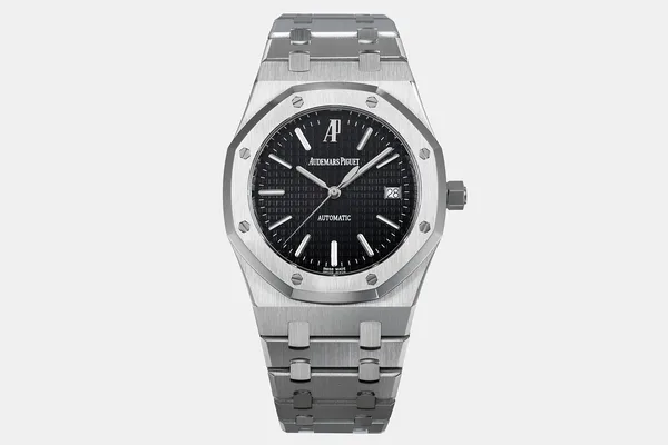 ZF Royal Oak 15300ST, black dial, full view
