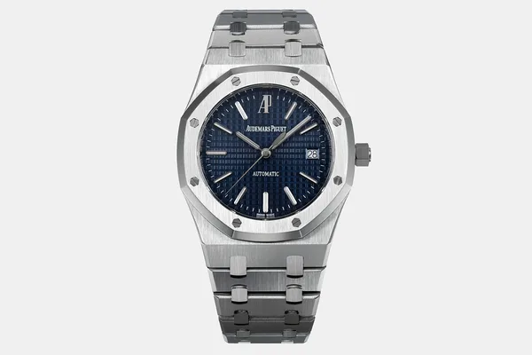 ZF Royal Oak 15300ST, blue dial, full view