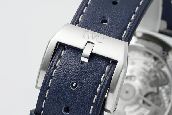 APSF Pilot's Chronograph 41, green dial, blue leather strap, buckle and display caseback