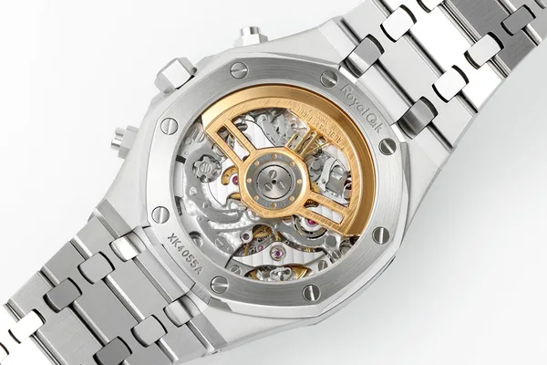 APSF Royal Oak Chronograph 26240, green dial, movement through the caseback