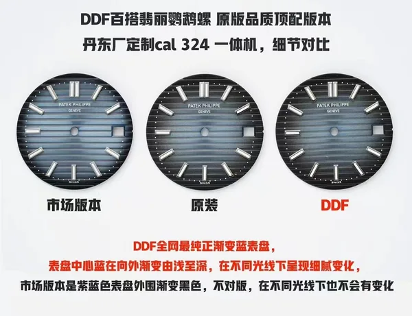 DDF Nautilus 5711/1A, factory comparison poster, blue dial