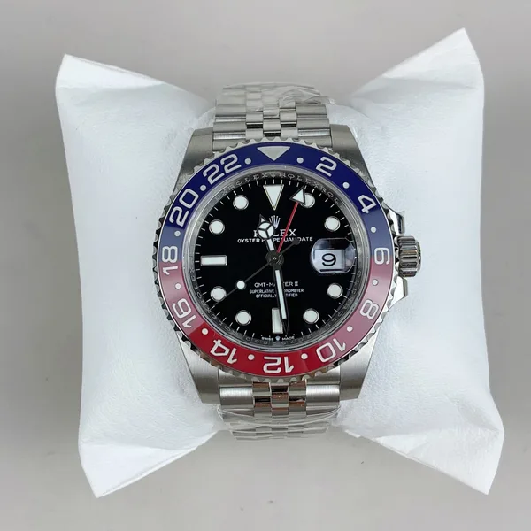 Rich Factory GMT-Master II 126710BLRO Pepsi, jubilee-style bracelet, front view